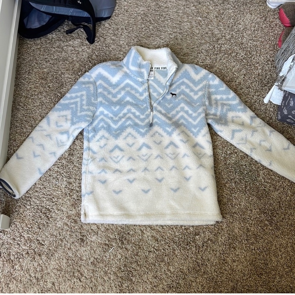 pink sherpa quarter zip